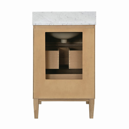 Worlds Away - Bath Vanity With Vertical Fluted Detail With Polished Brass Knobs In Cerused Oak - ODIN 24 CO view 5