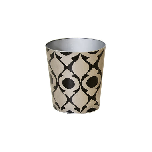 Worlds Away - Black And Silver Wastebasket - WBPEASL view 1