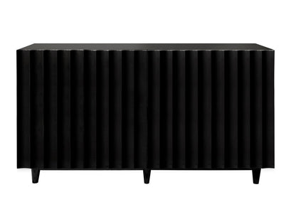 Worlds Away - Black Lacq 4 Dr Scalloped Front Cabinet - ODETTE BL view 1