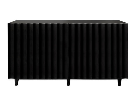 Worlds Away - Black Lacq 4 Dr Scalloped Front Cabinet - ODETTE BL view 1