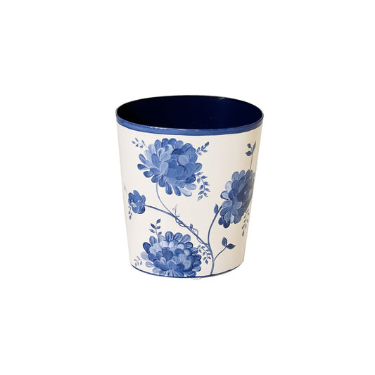 Worlds Away - Blue And Cream Wastebasket - WBJUNE view 1