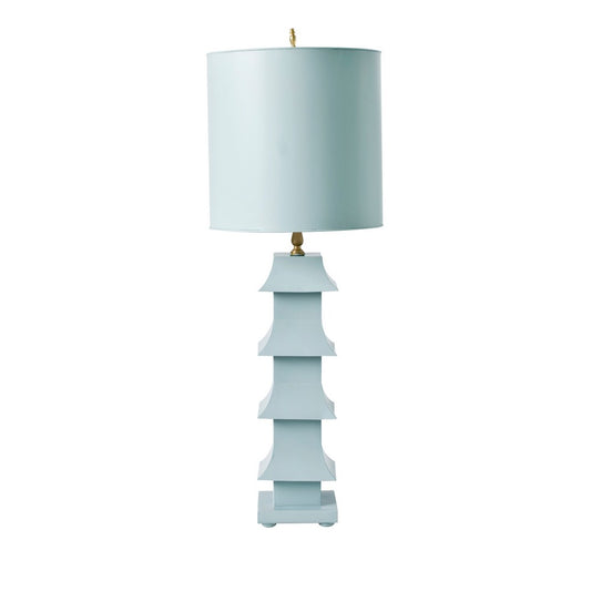 Worlds Away - Blue Tole Pagoda Lamp - LMPHB view 1