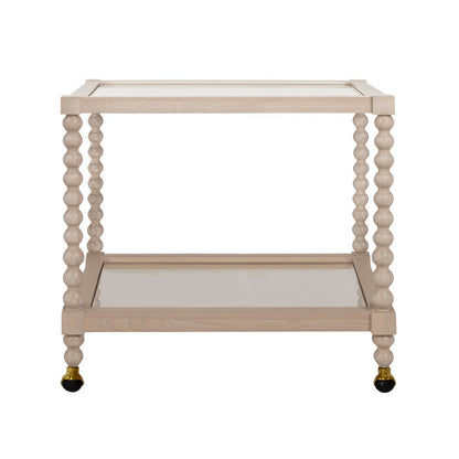 Worlds Away - Bobbin Style Bar Cart In Light Cerused Oak - ISADORE CO view 2