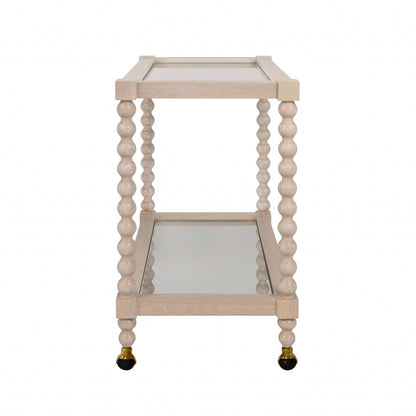 Worlds Away - Bobbin Style Bar Cart In Light Cerused Oak - ISADORE CO view 3