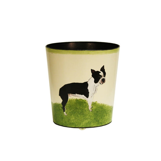 Worlds Away - Boston Terrier Wastebasket - WBBOSTONTERRIER view 1