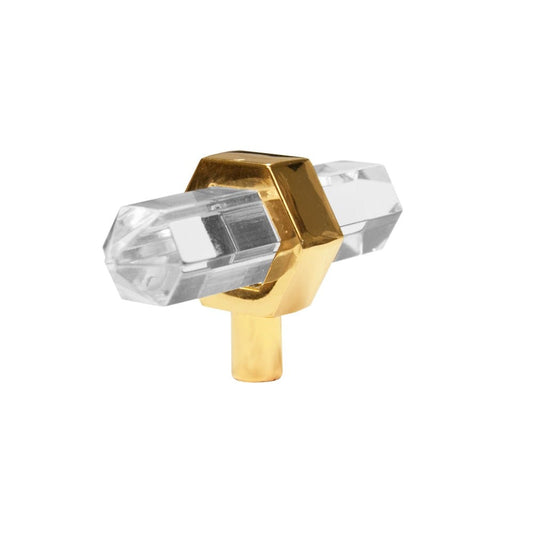 Worlds Away - Brass And Acrylic Prism Hardware - PRISM HBR view 1