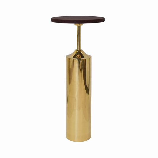 Worlds Away - Brass Base Cigar Table With Round Leather Top - BOLTON view 1