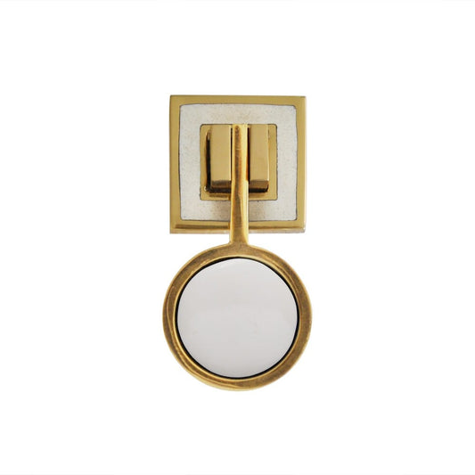 Worlds Away - Brass Pull Knob With Inset Resin In Cream - MILAN HCRM view 1