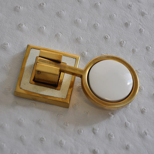 Worlds Away - Brass Pull Knob With Inset Resin In Cream - MILAN HCRM view 2