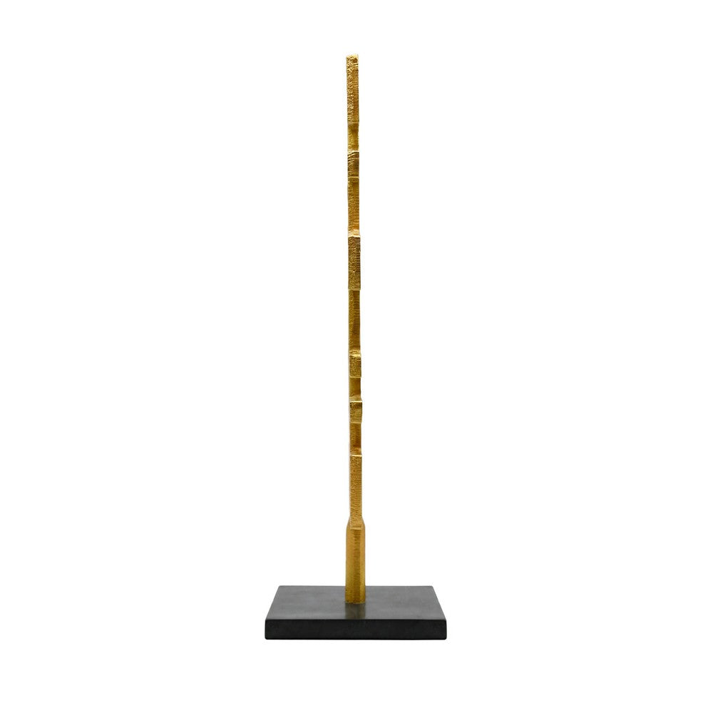 Worlds Away - Brutalist Metal Scuplture With Black Marble Base - BRAX view 2