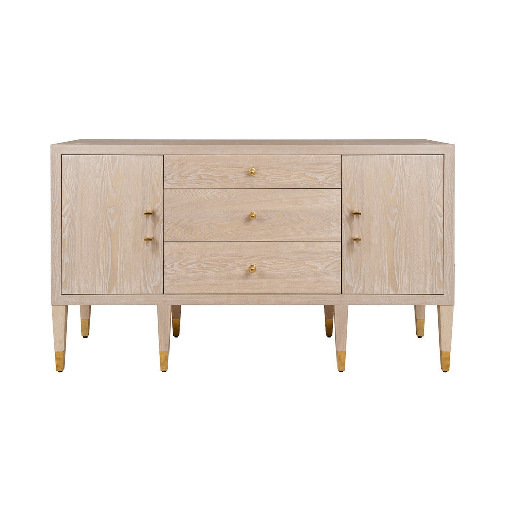 Worlds Away - Buffet With Acrlyic And Brass Hardware In Cerused Oak - AMHERST CO view 2