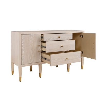 Worlds Away - Buffet With Acrlyic And Brass Hardware In Cerused Oak - AMHERST CO view 3