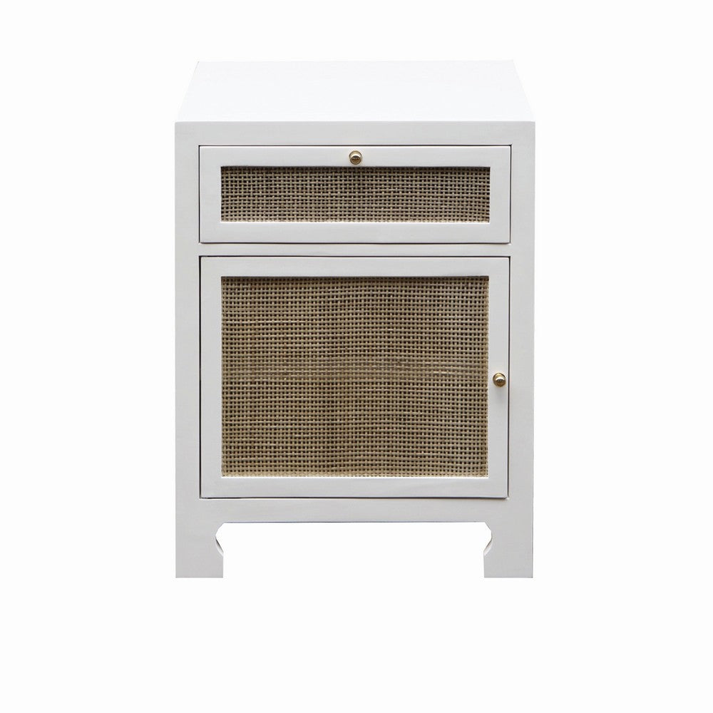 Worlds Away - Cabinet W Cane Door Front In White Lacquer  - RUTH WH view 2