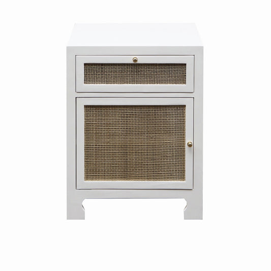 Worlds Away - Cabinet W Cane Door Front In White Lacquer  - RUTH WH view 2