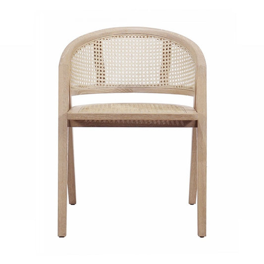 Worlds Away - Cane Barrel Back Dining Chair In Cerused Oak - AERO CO view 2