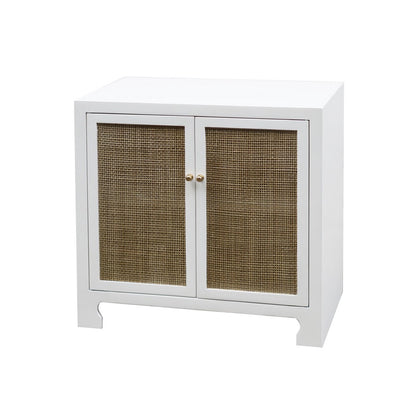Worlds Away - Cane Cabinet W. Brass Hardware In Wh Lacquer - ALDEN WH view 1