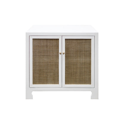 Worlds Away - Cane Cabinet W. Brass Hardware In Wh Lacquer - ALDEN WH view 2