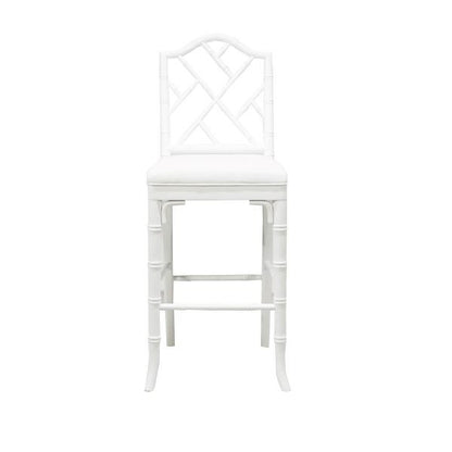 Worlds Away - Chippendale Style Bamboo Counter Stool In White Lacquer - ANNETTE WH view 1