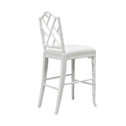Worlds Away - Chippendale Style Bamboo Counter Stool In White Lacquer - ANNETTE WH view 2