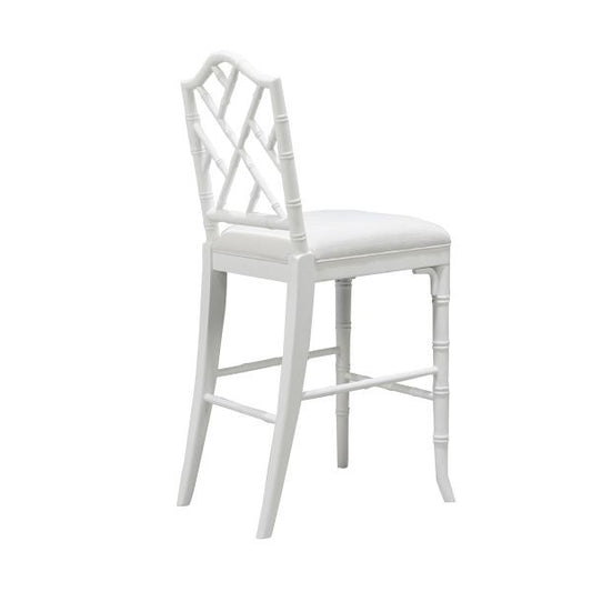 Worlds Away - Chippendale Style Bamboo Counter Stool In White Lacquer - ANNETTE WH view 2