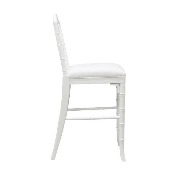Worlds Away - Chippendale Style Bamboo Counter Stool In White Lacquer - ANNETTE WH view 3