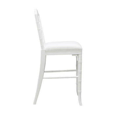 Worlds Away - Chippendale Style Bamboo Counter Stool In White Lacquer - ANNETTE WH view 3