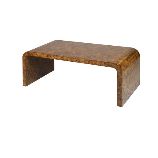 Worlds Away - Dark Burlwood Waterfall Coffee Table - NEWBURY DBW view 1