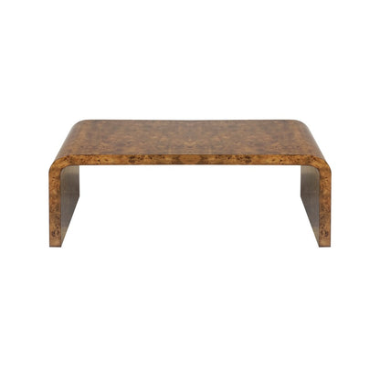 Worlds Away - Dark Burlwood Waterfall Coffee Table - NEWBURY DBW view 2