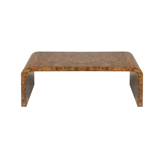 Worlds Away - Dark Burlwood Waterfall Coffee Table - NEWBURY DBW view 2