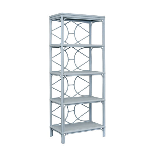 Worlds Away - Decorative Back Etagere In Rattan Painted Light Blue - DANIELLE LB view 1