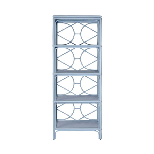 Worlds Away - Decorative Back Etagere In Rattan Painted Light Blue - DANIELLE LB view 2