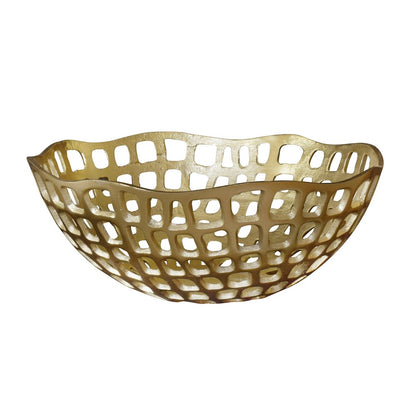 Worlds Away - Decorative Bowl With Organic Open Design In Textured Brass Finish - SIERRA view 1
