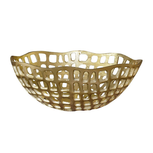 Worlds Away - Decorative Bowl With Organic Open Design In Textured Brass Finish - SIERRA view 2