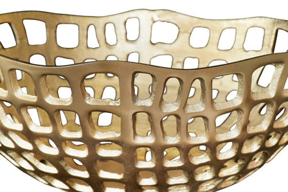 Worlds Away - Decorative Bowl With Organic Open Design In Textured Brass Finish - SIERRA view 3