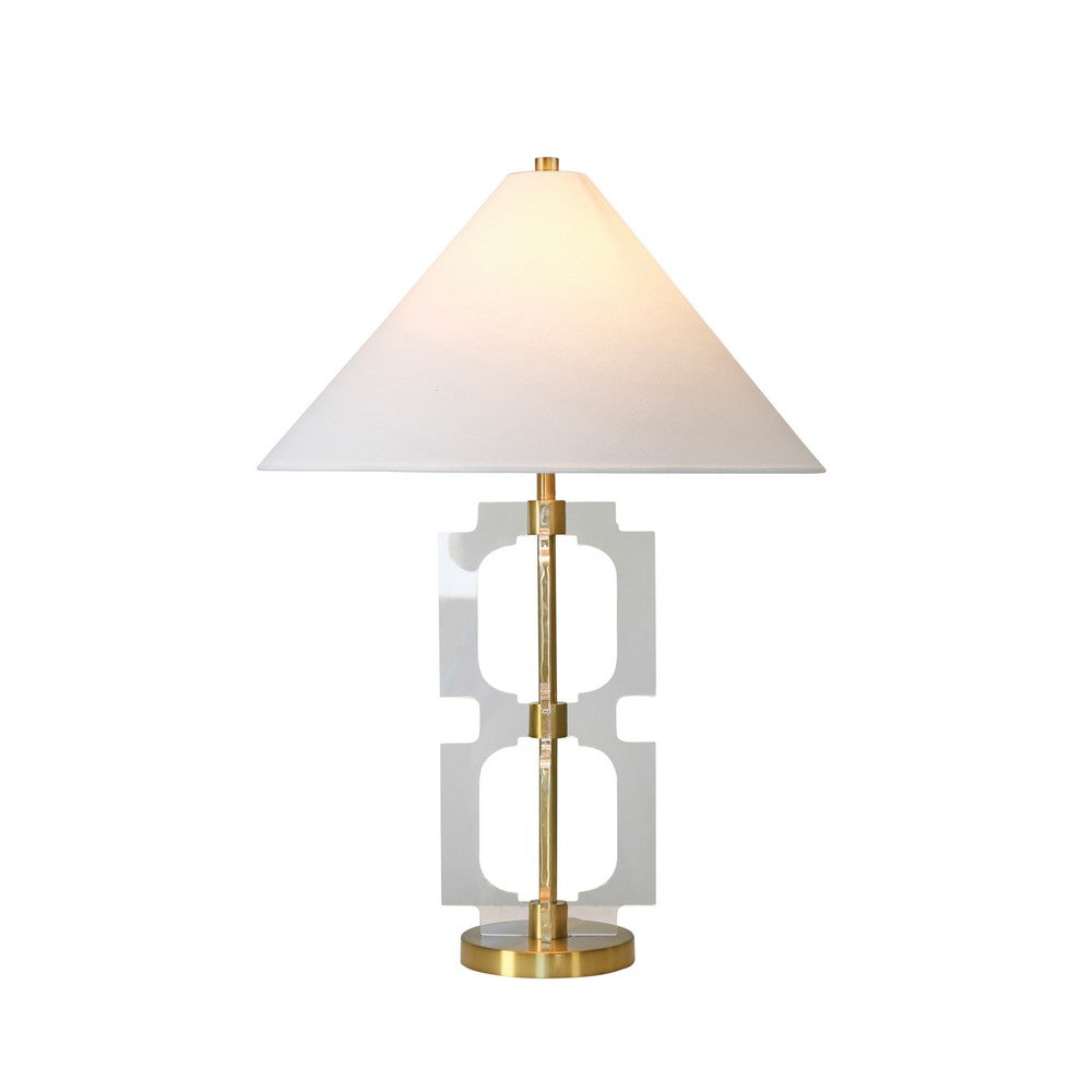 Worlds Away - Double Stacked Acrylic Square Table Lamp With Antique Brass Parts - HANSEN ABR view 3