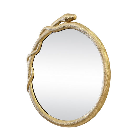 Worlds Away - Entangled Snake Frame Round Mirror In Gold - LUCIUS view 1