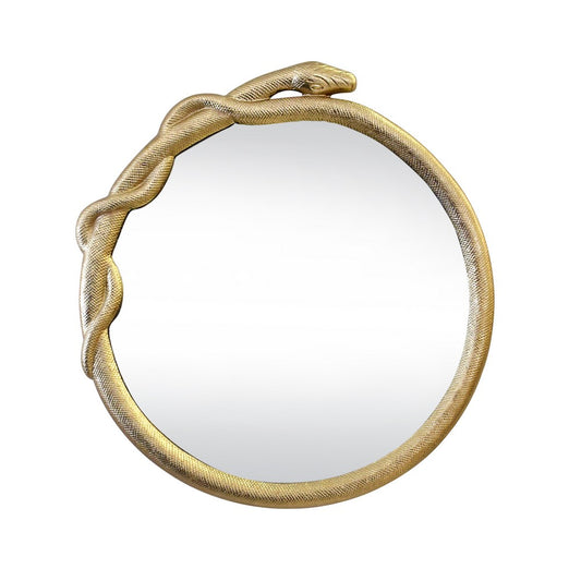 Worlds Away - Entangled Snake Frame Round Mirror In Gold - LUCIUS view 2