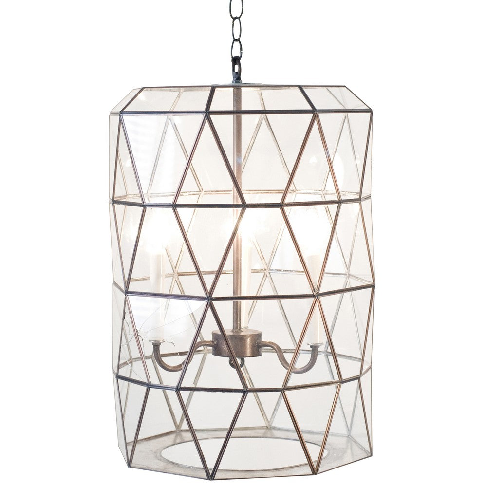 Worlds Away - Facet Glass 3-Light Lantern  - MODERNA view 1