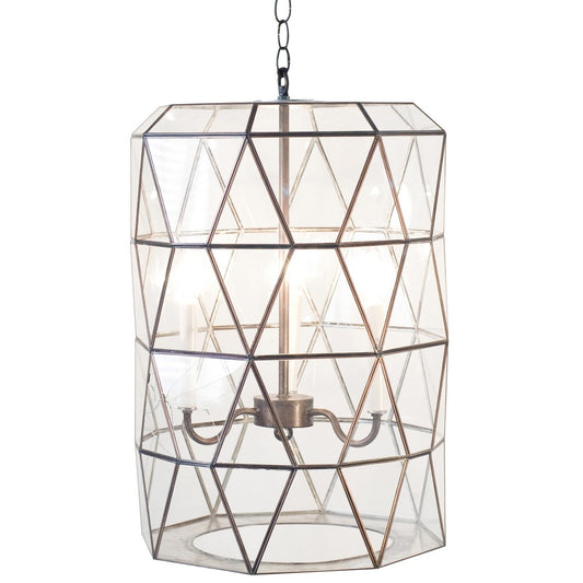 Worlds Away - Facet Glass 3-Light Lantern  - MODERNA view 1