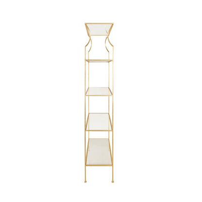 Worlds Away - Flared Top Etagere With Clear Glass Shelves In Gold Leaf - DOROTHY G view 3