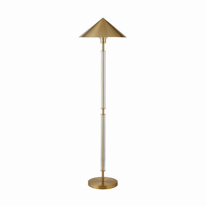 Worlds Away - Floor Lamp With Acrylic Pole And Triangular Metal Shade In Brushed Brass - TARRON ABR view 1