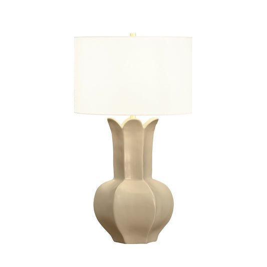 Worlds Away - Floral Ceramic Table Lamp In White Glaze - LYLA BG view 2