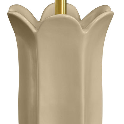Worlds Away - Floral Ceramic Table Lamp In White Glaze - LYLA BG view 3