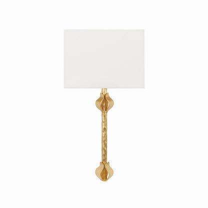 Worlds Away - Flush Iron Sconce With Leaf Detail In Gold Leaf - LINDA G view 1