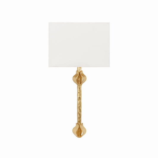 Worlds Away - Flush Iron Sconce With Leaf Detail In Gold Leaf - LINDA G view 1