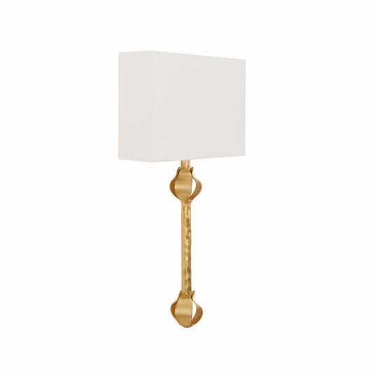 Worlds Away - Flush Iron Sconce With Leaf Detail In Gold Leaf - LINDA G view 2