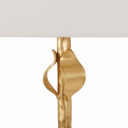 Worlds Away - Flush Iron Sconce With Leaf Detail In Gold Leaf - LINDA G view 3