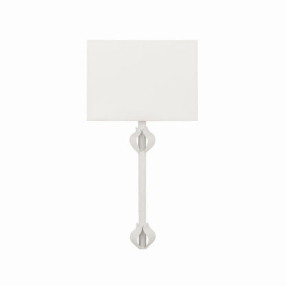 Worlds Away - Flush Iron Sconce With Leaf Detail In Matte White Powder Coat - LINDA WH view 2