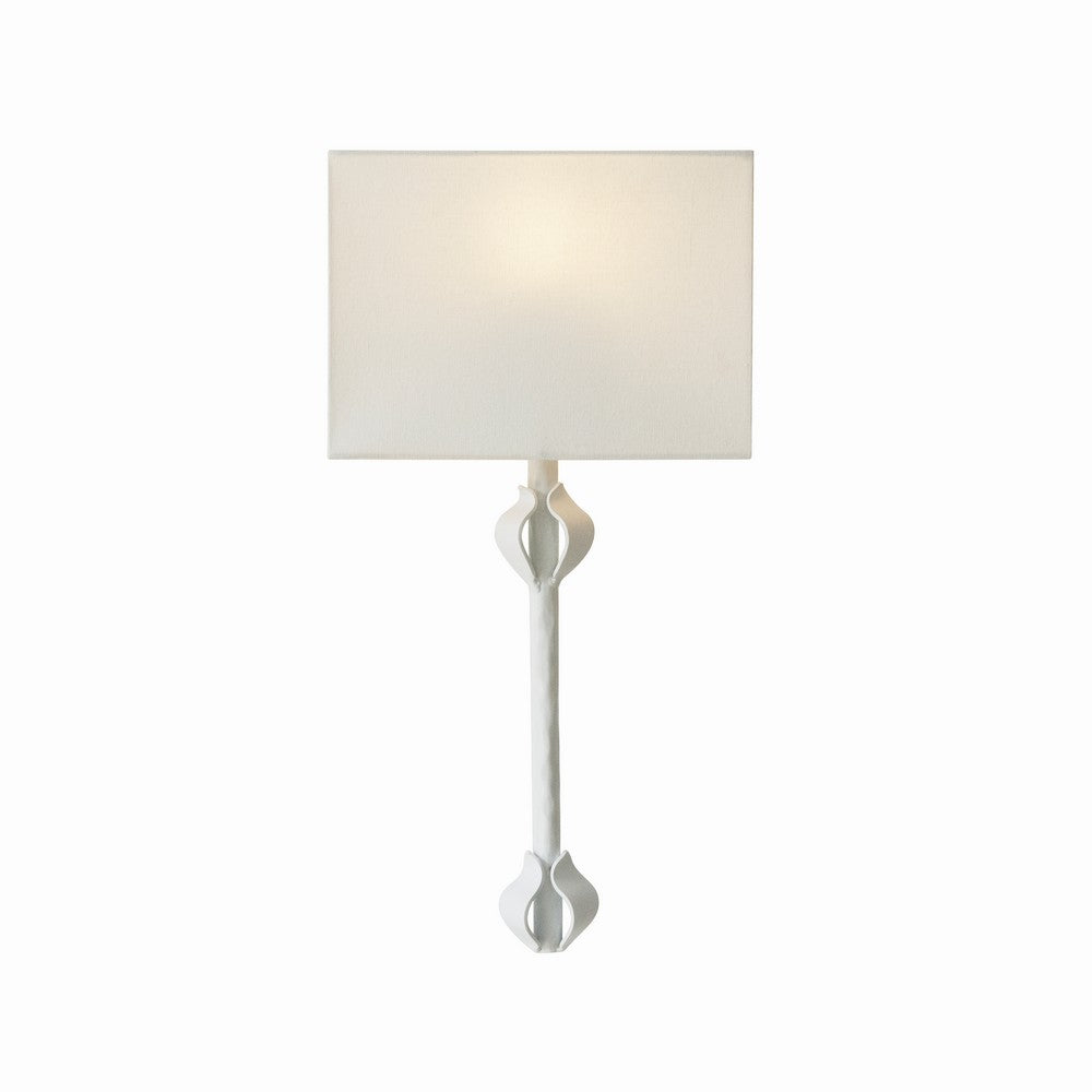 Worlds Away - Flush Iron Sconce With Leaf Detail In Matte White Powder Coat - LINDA WH view 3