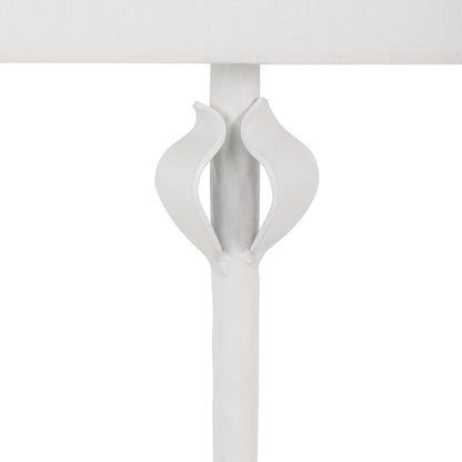 Worlds Away - Flush Iron Sconce With Leaf Detail In Matte White Powder Coat - LINDA WH view 4